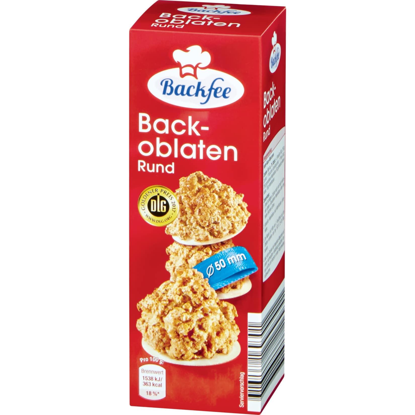 Backfee Backoblaten 50 mm Ø , 53 g, 20er Pack