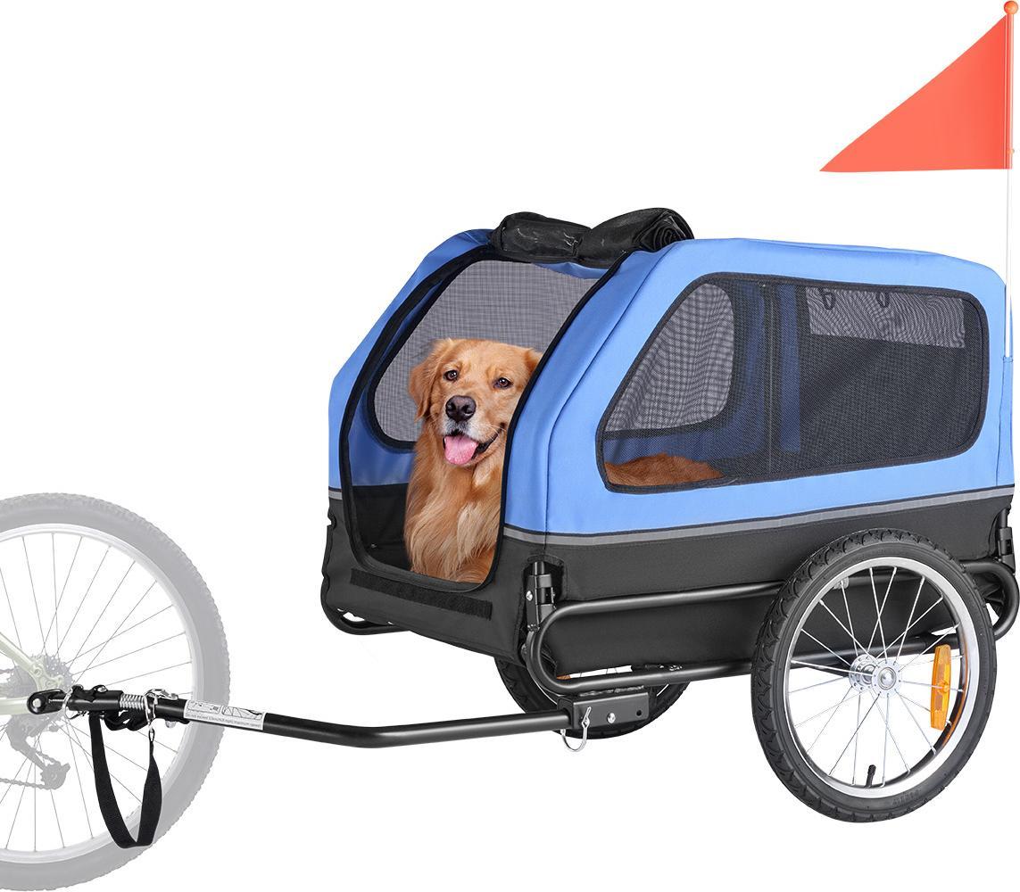 Vevor Rimorchio Per Cani, Fino A 40 Kg, Rimorchio Da Bicicletta Per Cani Di Piccola E Grande Taglia, Telaio Pieghevole Con Ruote, Attacco Universale Per Bicicletta, Bandiera, Guinzaglio Interno, 1320X715X750 Mm