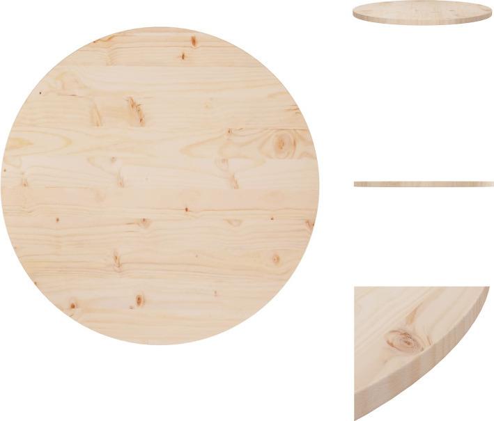 Vidaxl Piano Da Tavolo Ø70X2,5 Cm In Legno Di Pino Massiccio - Piani Da Tavolo