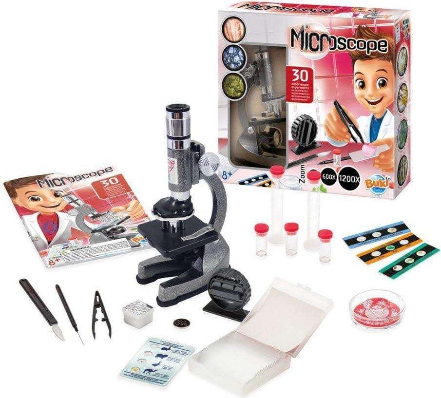 Set Di Microscopi Giocattolo Buki Con 30 Esperimenti E Accessori