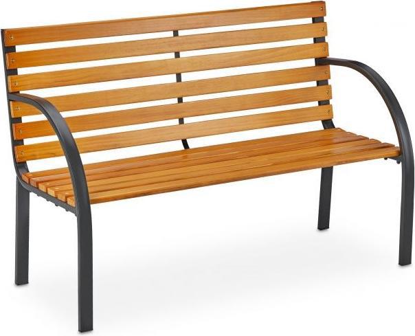 Panca Da Giardino Con Struttura In Acciaio E Legno Naturale