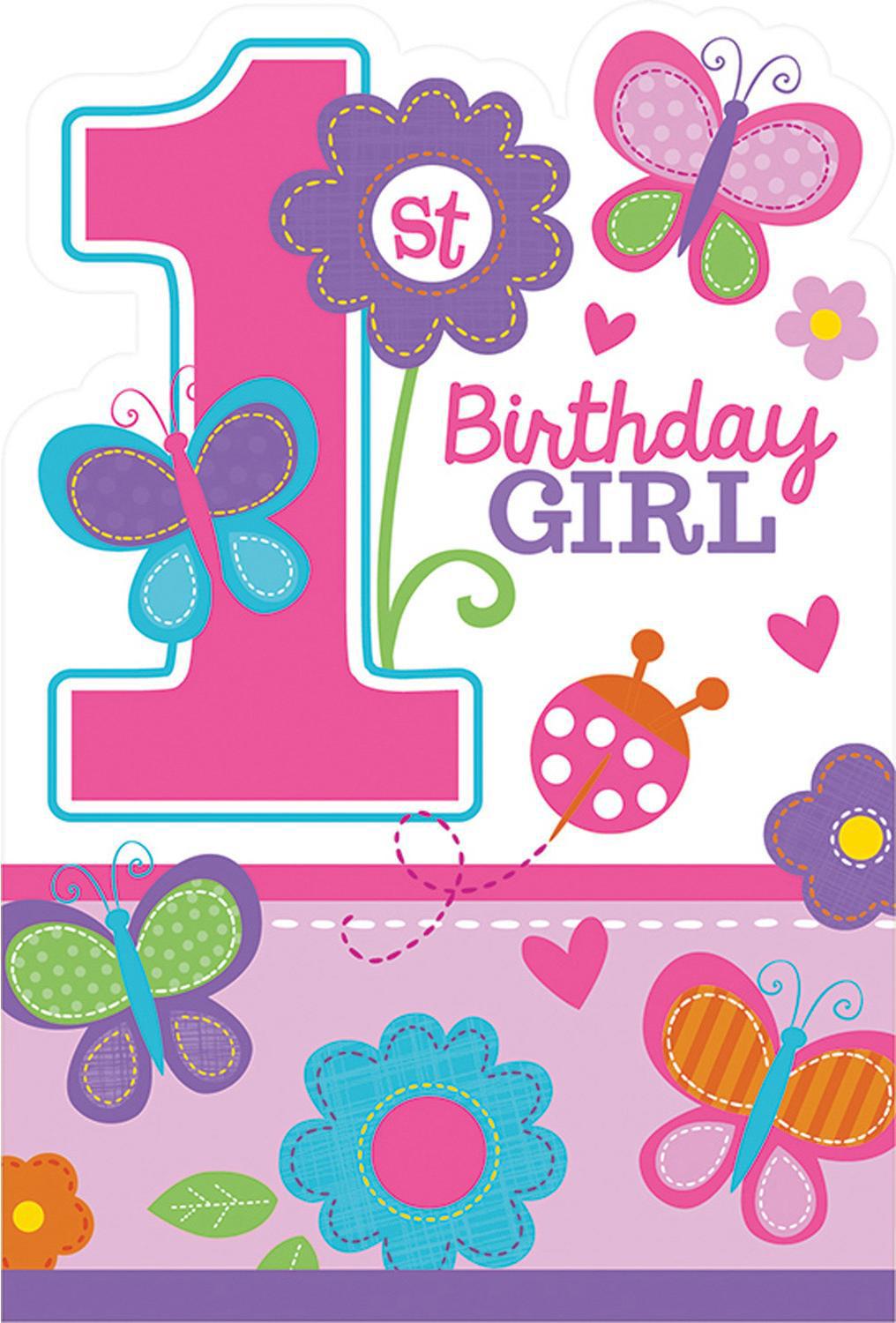 8 Biglietti D'invito 1° Compleanno Bambina Dolce Compleanno Bambina