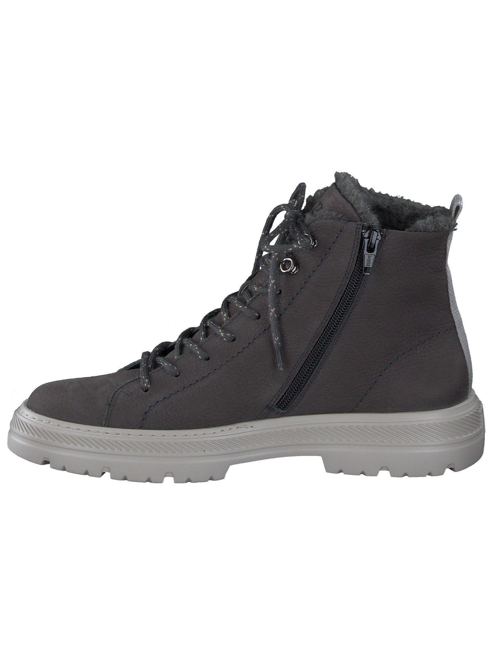 SchnüRstiefelette Paul Green "Paul Green Stiefelette Nubukleder", Damen, Gr. 38,5, Grau (Iron), Nubukleder, Schuhe SchnüRstiefelette