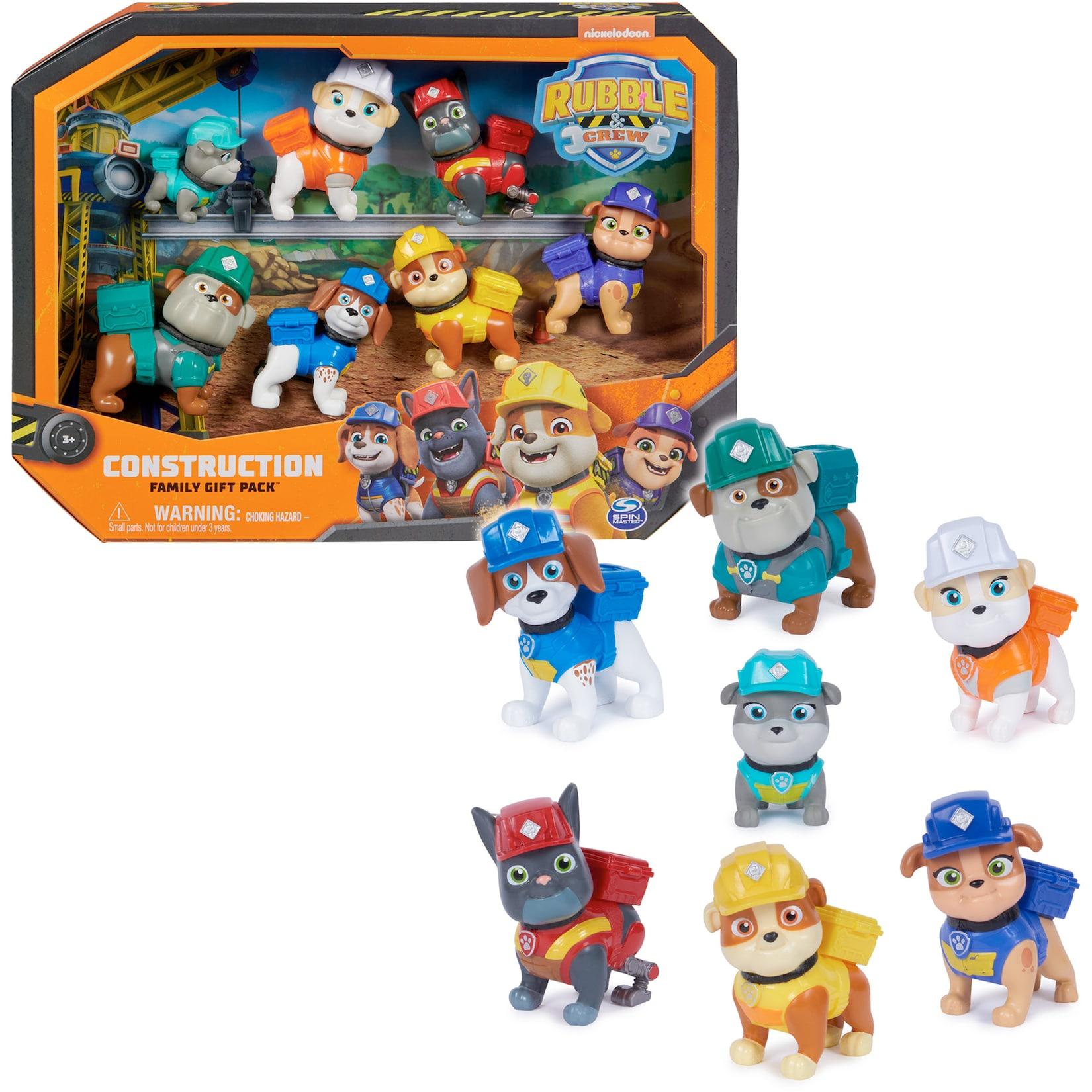 PAW PATROL Spielfigur Rubble & Crew - Spielfiguren-Geschenkset mit 7 Hundefiguren