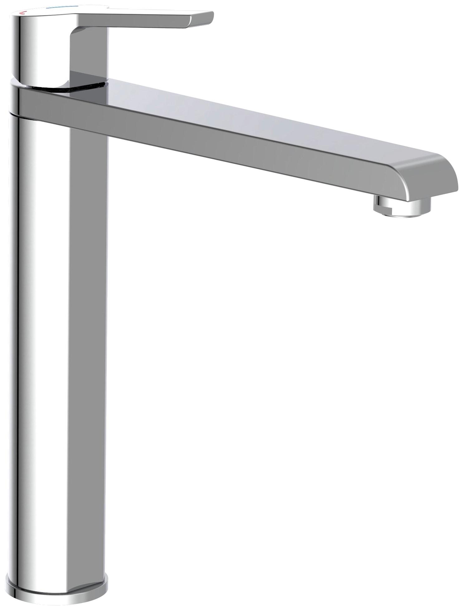 SpüLtischarmatur SchÜTte "Vita", Silber (Chrom), B:5Cm H:28Cm T:25Cm Ø:5Cm, Messing, Armaturen, Mit Hohem Auslauf, 360 Grad Schwenkbar, Extralange SchläUche, Chrom