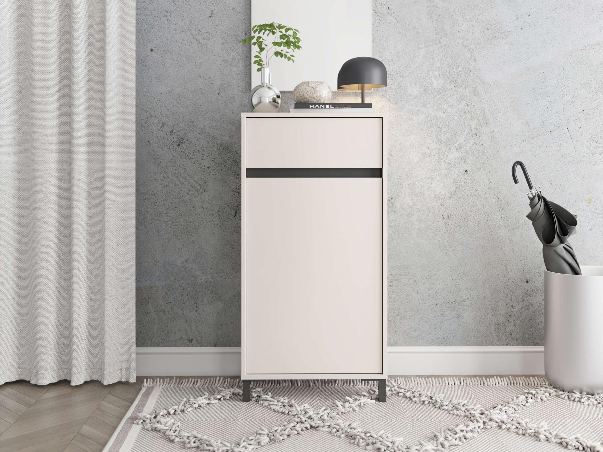 Schuhkommode Home Affaire "Arran, Schuhregal, Schuhschrank", Kaschmir, B:54,5Cm H:109,5Cm T:40Cm, Holzwerkstoff, Mdf, Sideboards, Schuhkommode, Zwei Regale Und Eine Schublade. Gesamtbreite 54,5 Cm