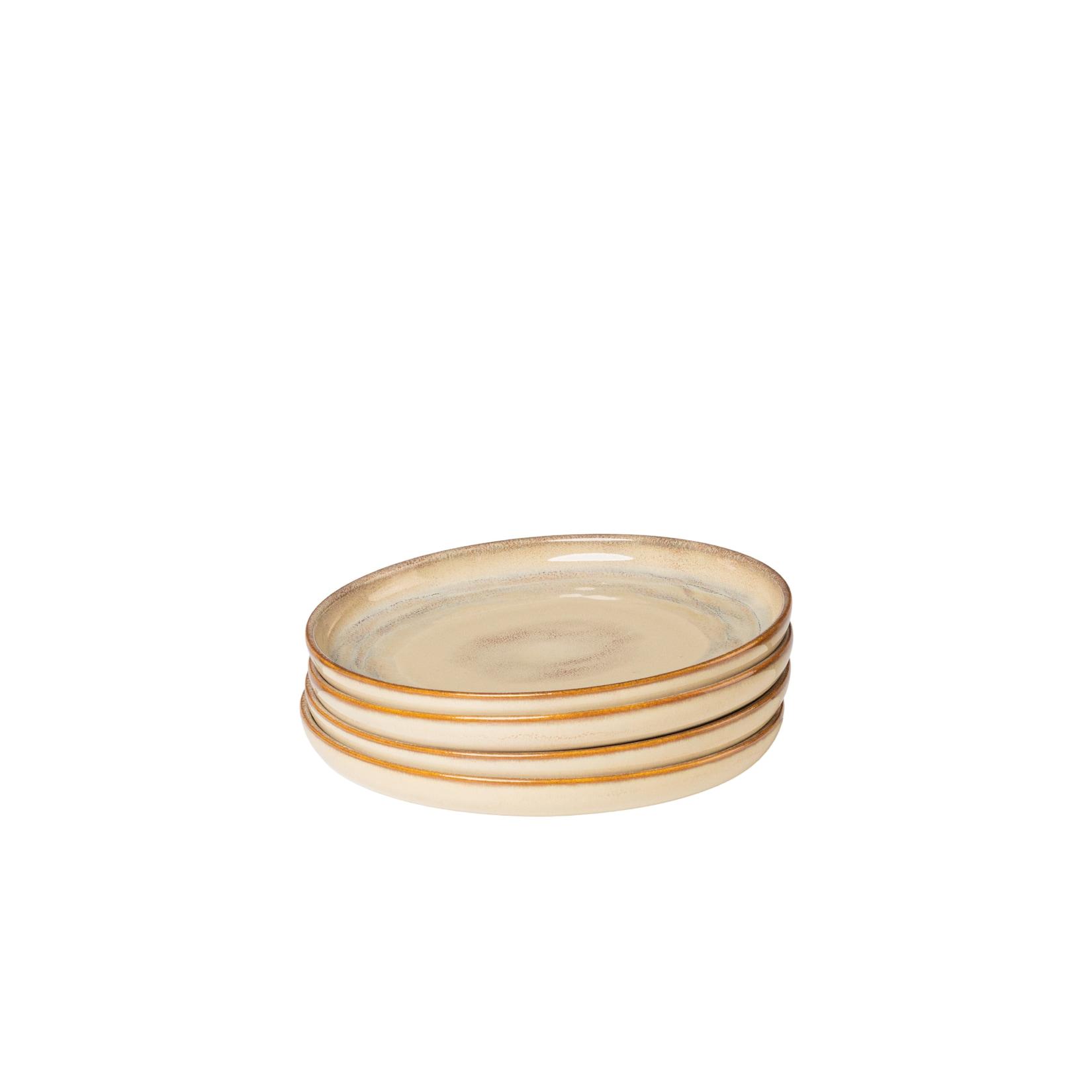 Gipfelstück Dessertteller-Set, Steinzeug Nebelwald Beige