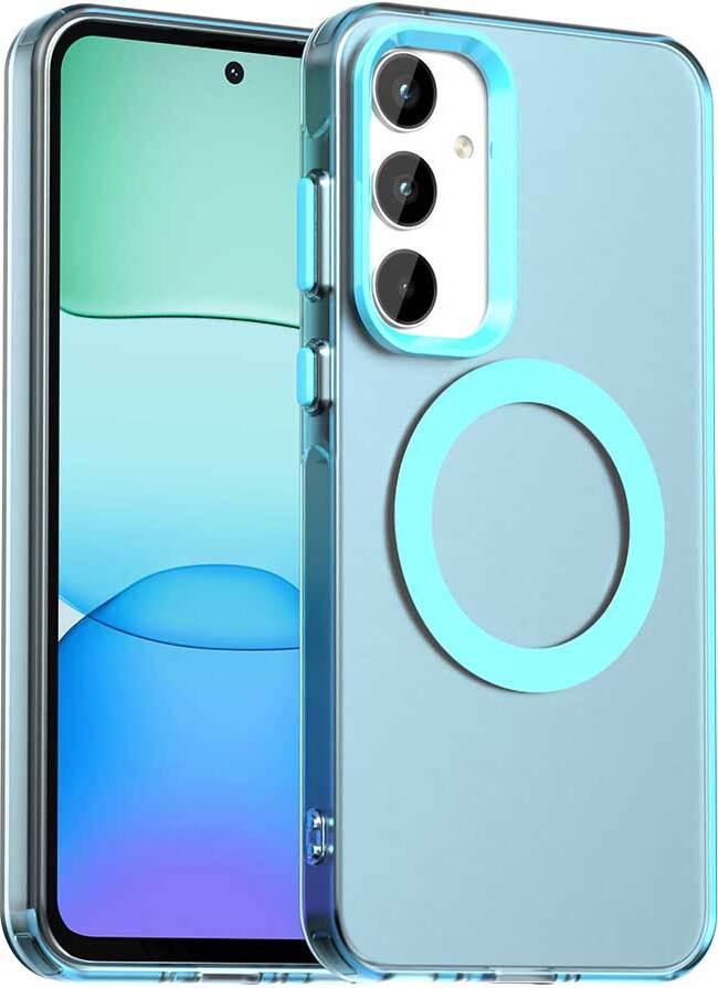 Custodia Magnetica Per Samsung Galaxy A55 5G, Sottile Custodia Traslucida Opaca Antiurto Blu