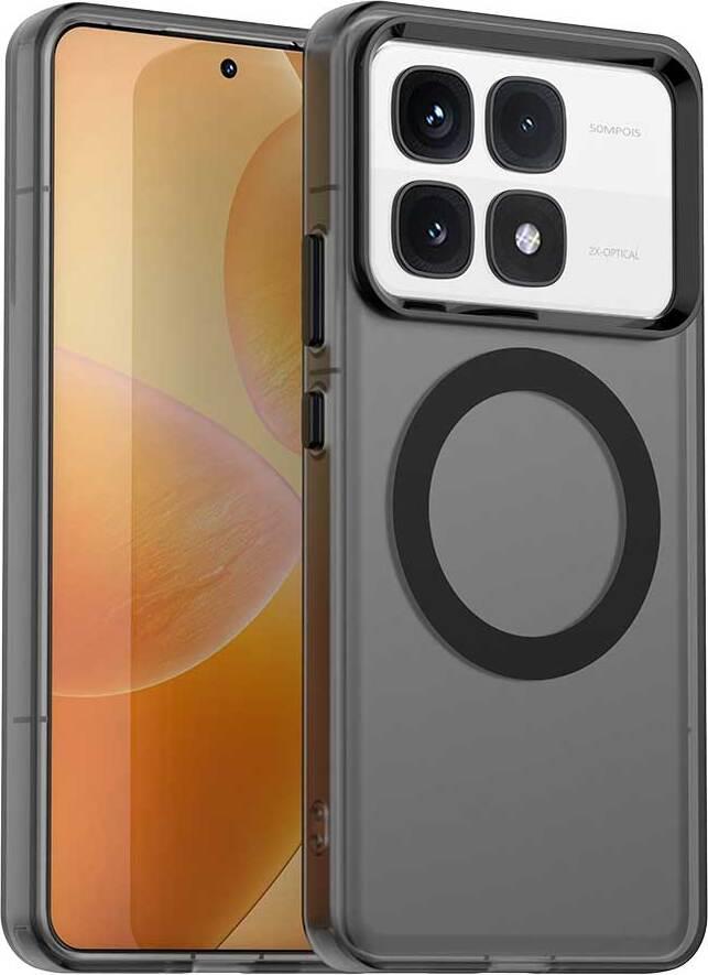 Custodia Magnetica Per Xiaomi Redmi K70 Ultra, Sottile Custodia Traslucida Opaca Antiurto Nero