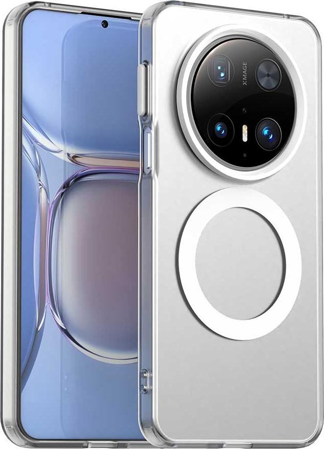 Custodia Magnetica Per Huawei Mate 70, Sottile Custodia Traslucida Opaca Antiurto Bianco