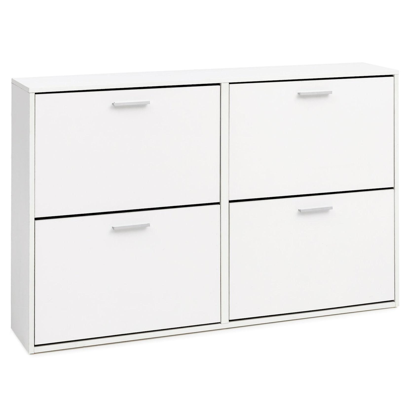 Kadima Design Schuhschrank Nidda Holz: Zeitloses Design, GroßE AblagefläChe, 4 KlapptüRen, 8 Schuhablagen, Einfacher Aufbau.