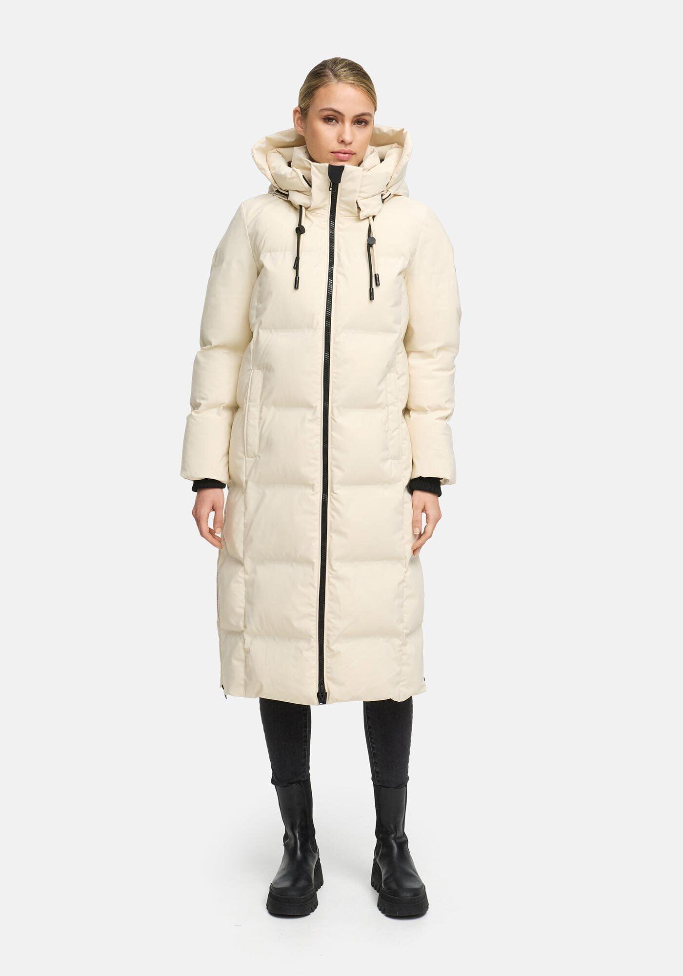 Winterjacke Marikoo "Tikoraa", Damen, Gr. L, Cream, Obermaterial: 100% Polyester. Futter: 100% Polyester. Wattierung: 100% Polyester. ÄRmelfutter: 100% Polyester, Jacken Winterjacke, Mit Extra Langem Schnitt Und Hohem Kragen