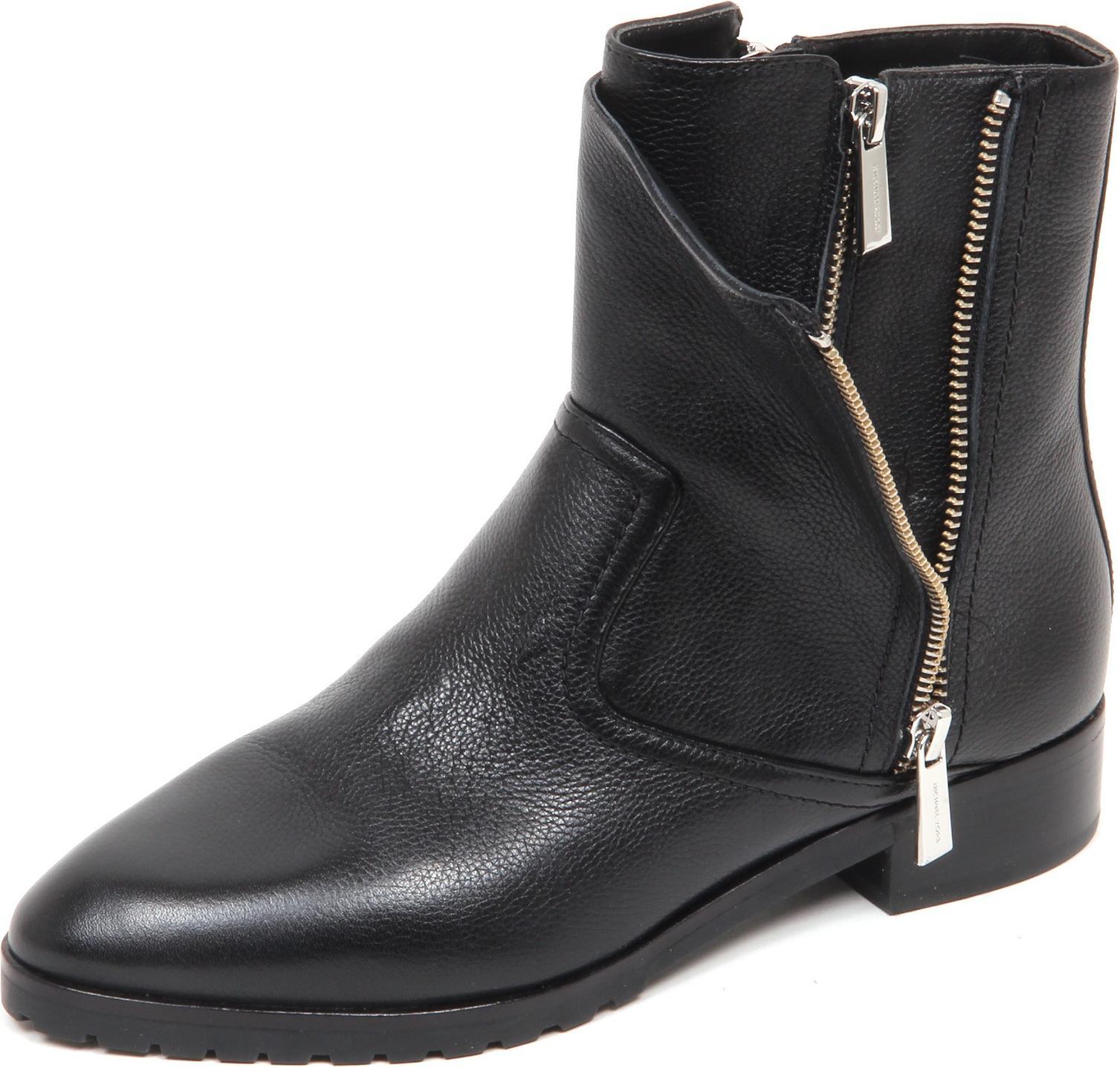 E4718 Stivaletto Donna Black Michael Kors Andi Flat Scarpe Boot Shoe Woman