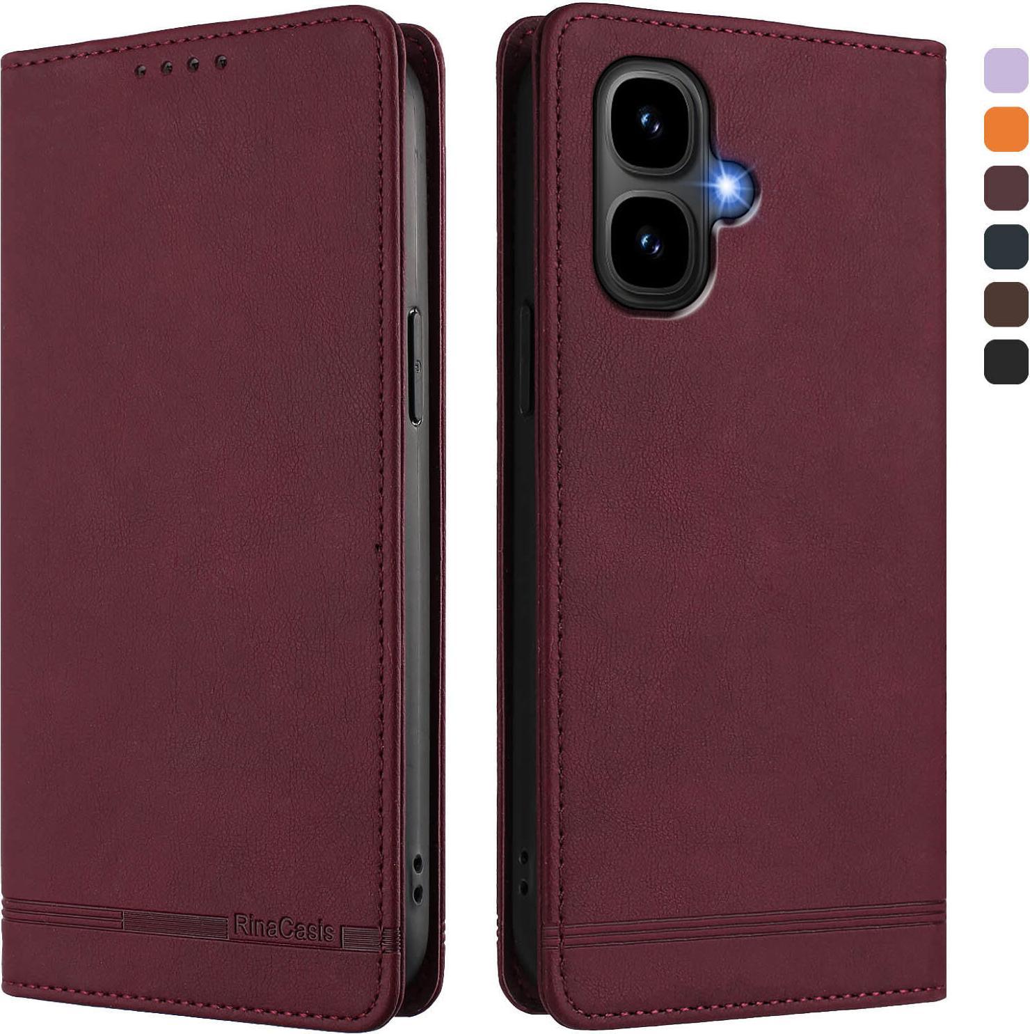 Custodia Per Infinix Smart 10/Tecno Spark Go 2/Pop 10, Custodia Retro In Finto Cuoio Con Supporto E Slot Per Carte Rosso