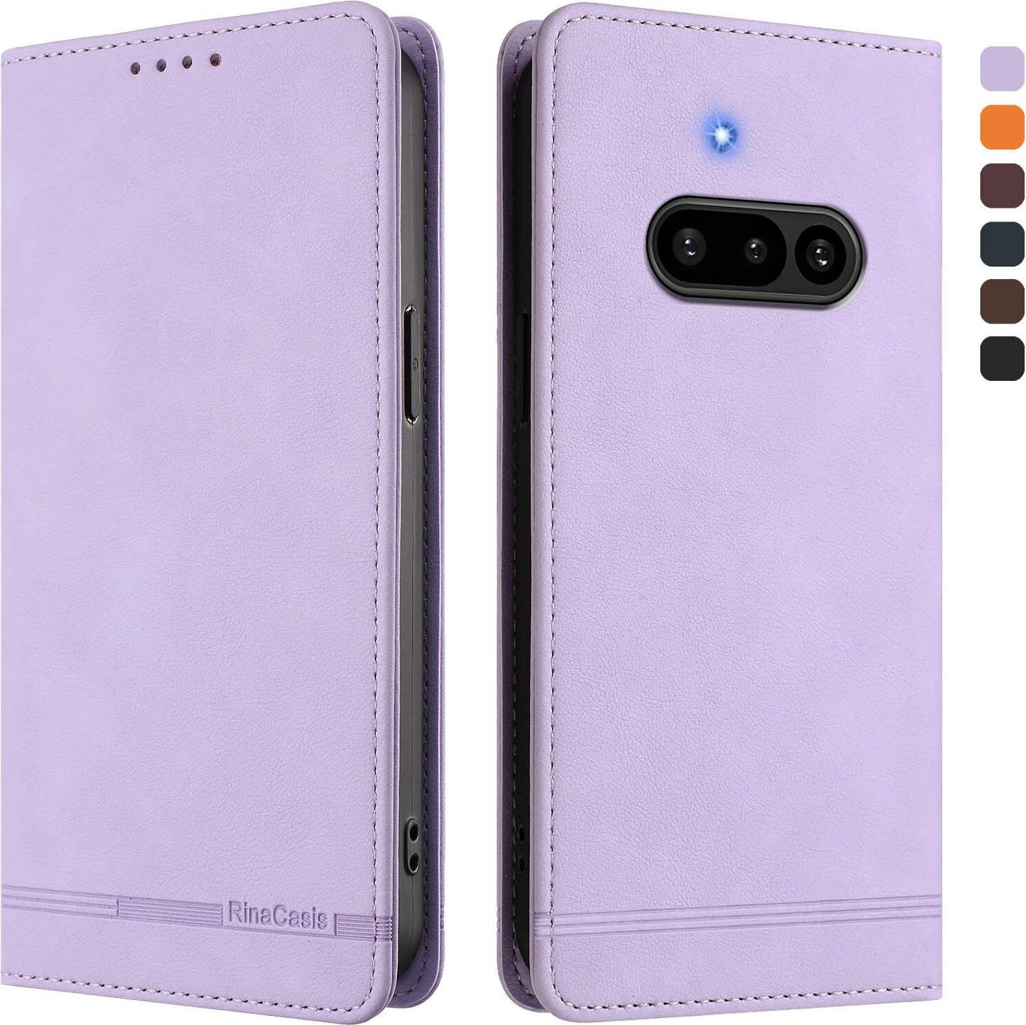 Custodia Per Il Telefono 3A, Custodia Retro In Finto Cuoio Con Supporto E Slot Per Carte Purple
