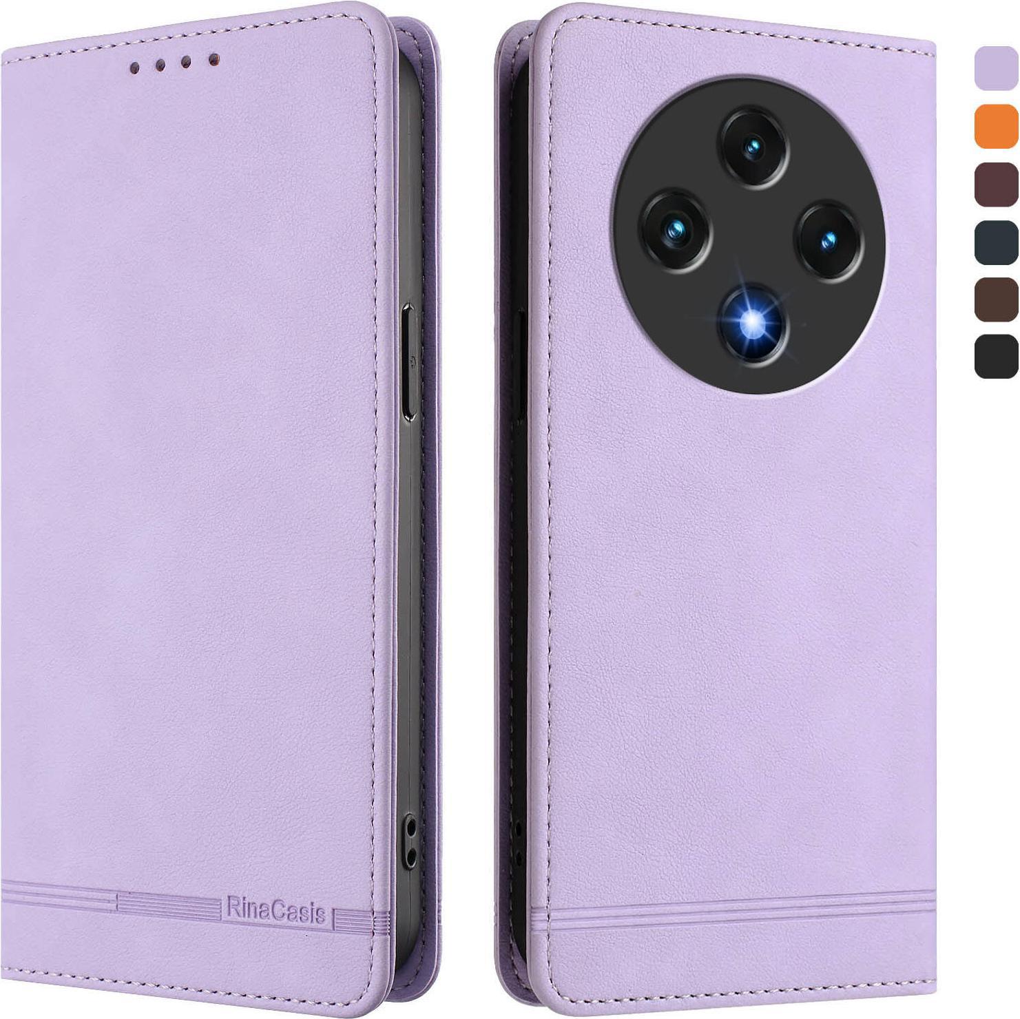 Custodia Per Umidigi G100, Custodia Retro In Finto Cuoio Con Supporto E Slot Per Carte Di Credito Viola