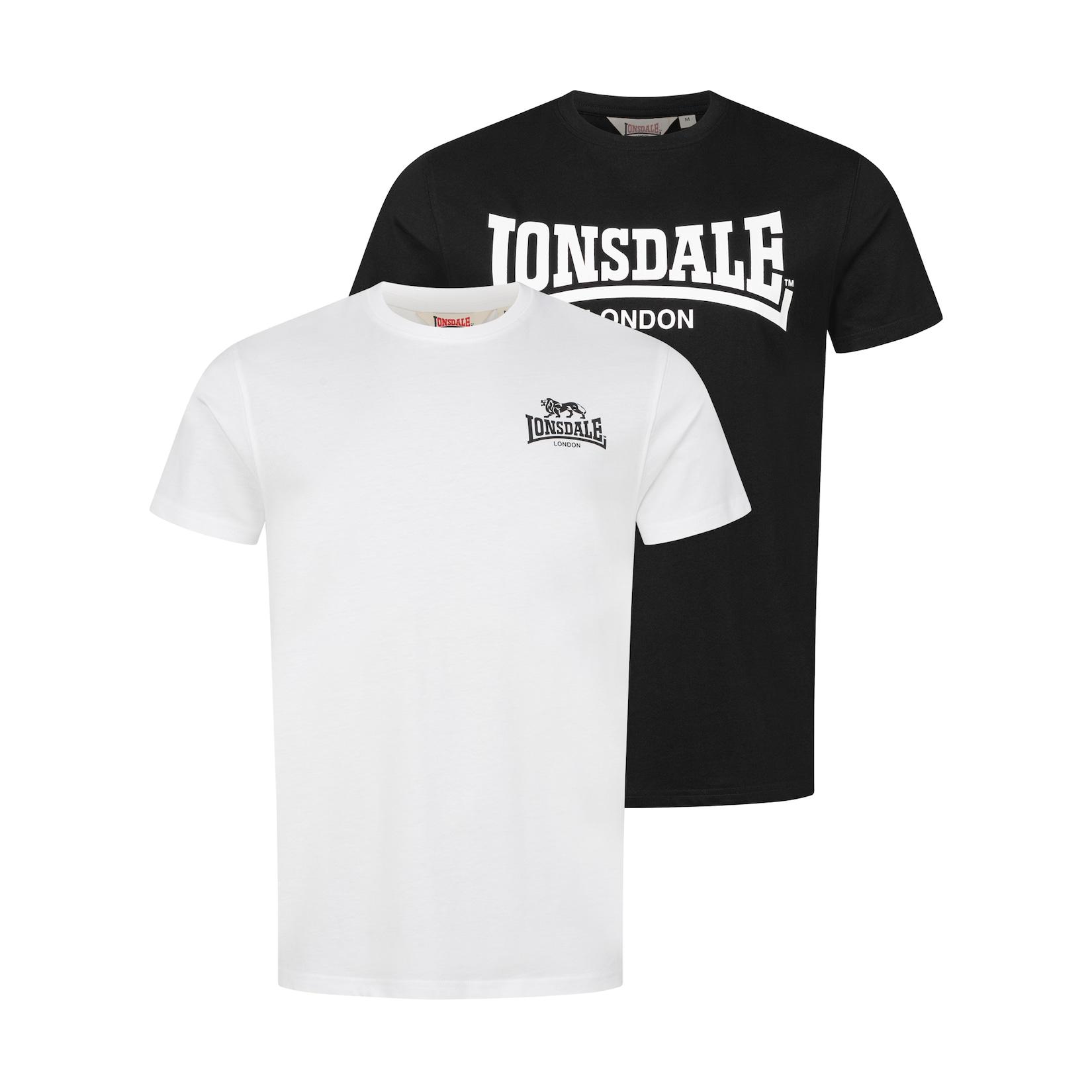 Lonsdale Herren T-Shirt normale Passform Doppelpack YARNBROOK