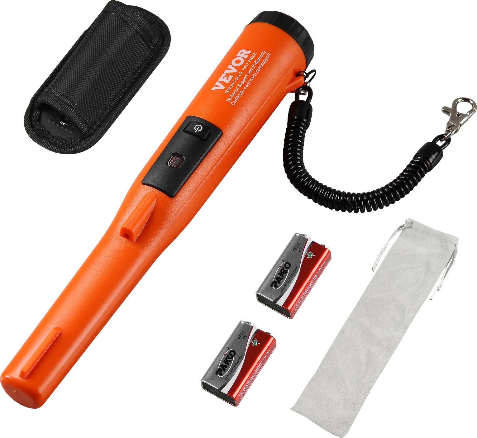 Vevor Metal Detector Pinpointer IP68 Completo Metal Detector Impermeabile 11Cm Profondità Di Rilevamento Propointer Caccia Al Tesoro Con 3 Modalità Lcd/Tono/Vibrazione/Tono + Vibrazione Batteria 9V E Custodia In Velluto Inclusi