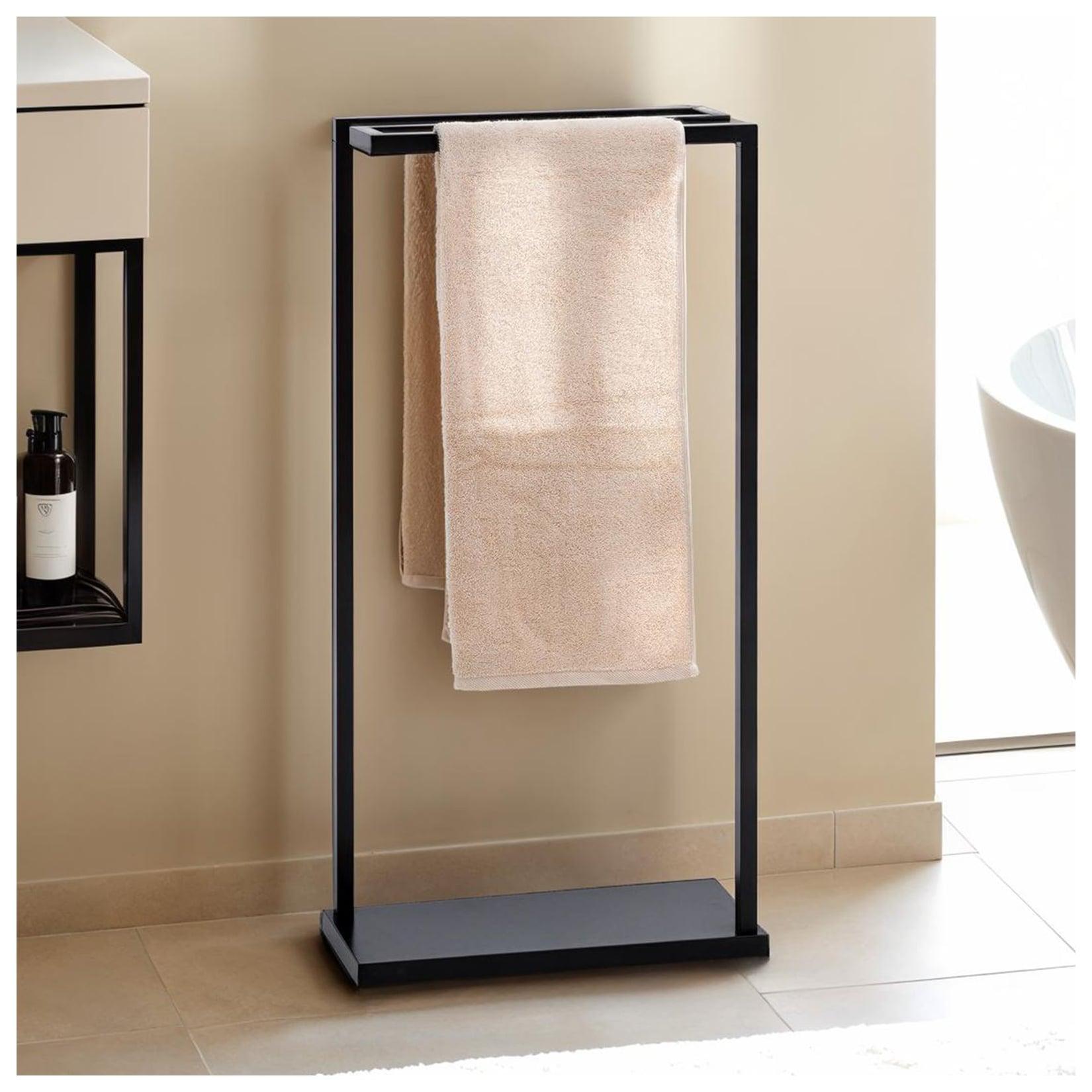 IDIMEX Handtuchhalter LUDO mit 2 Stangen – Schwarz