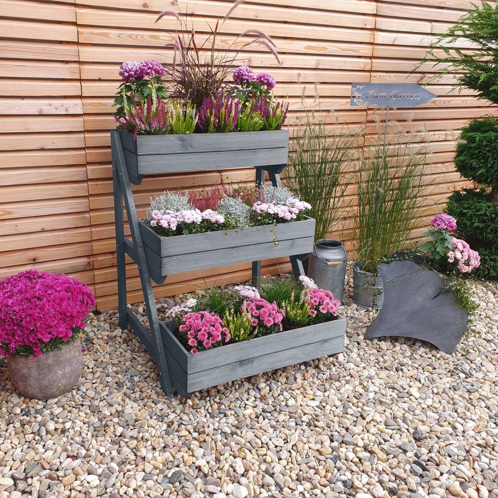 Promadino Pflanztreppe mit Kästen, grau