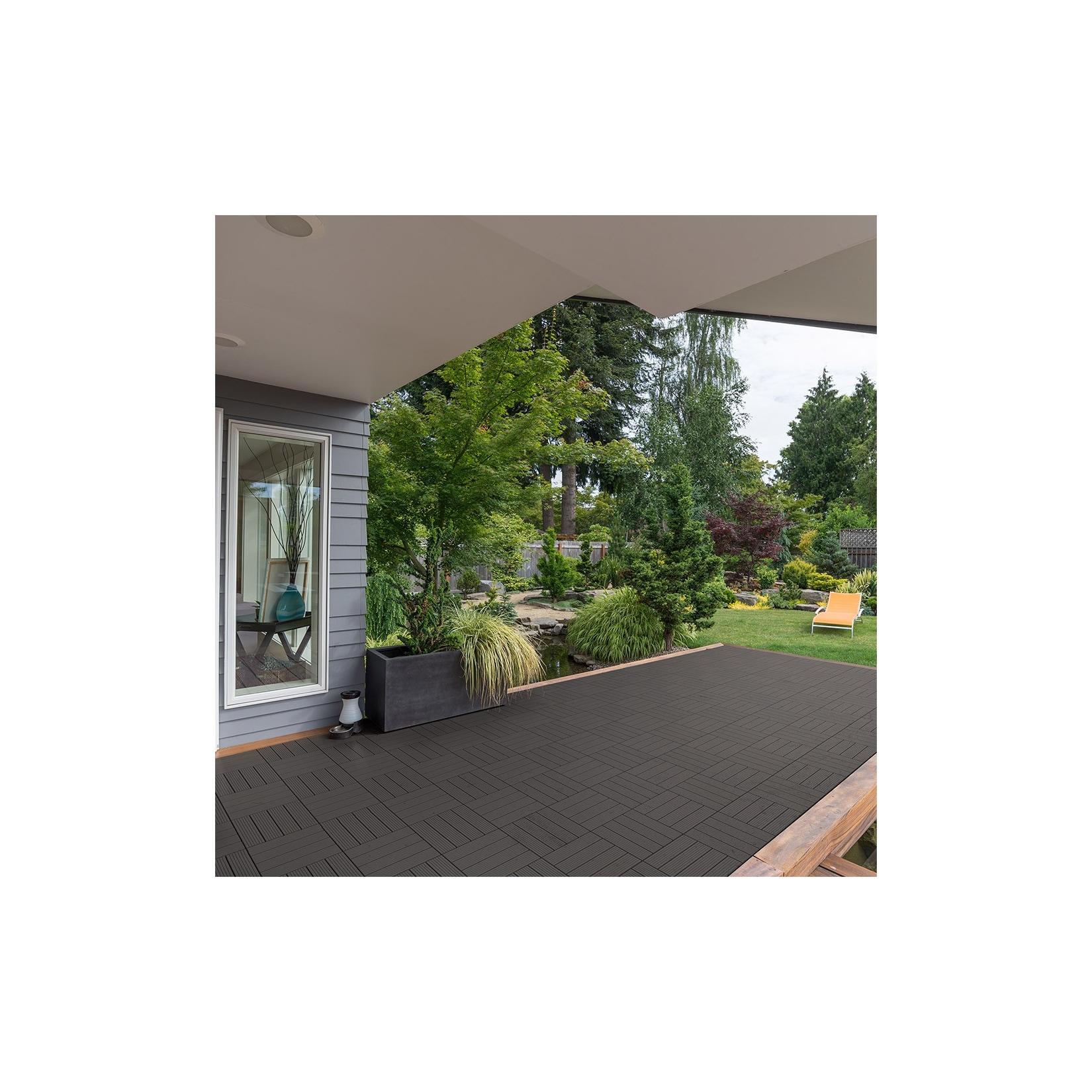 Home Deluxe WPC Bavaro Terrassenfliesen, 33 Stck., 30x30cm, 3m², dunkelbraun