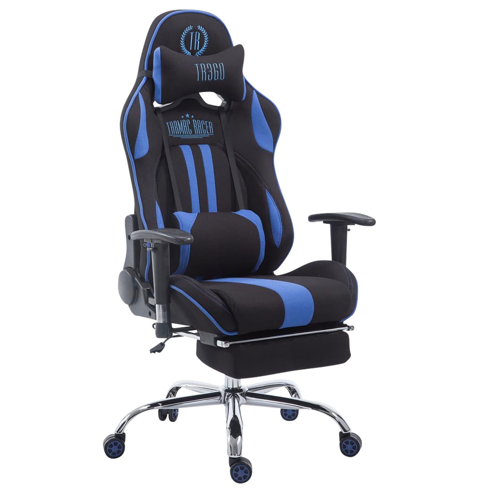 TPFLiving Racing Bürostuhl Limitless-2 Stoff mit Fußablage Schwarz/Gelb