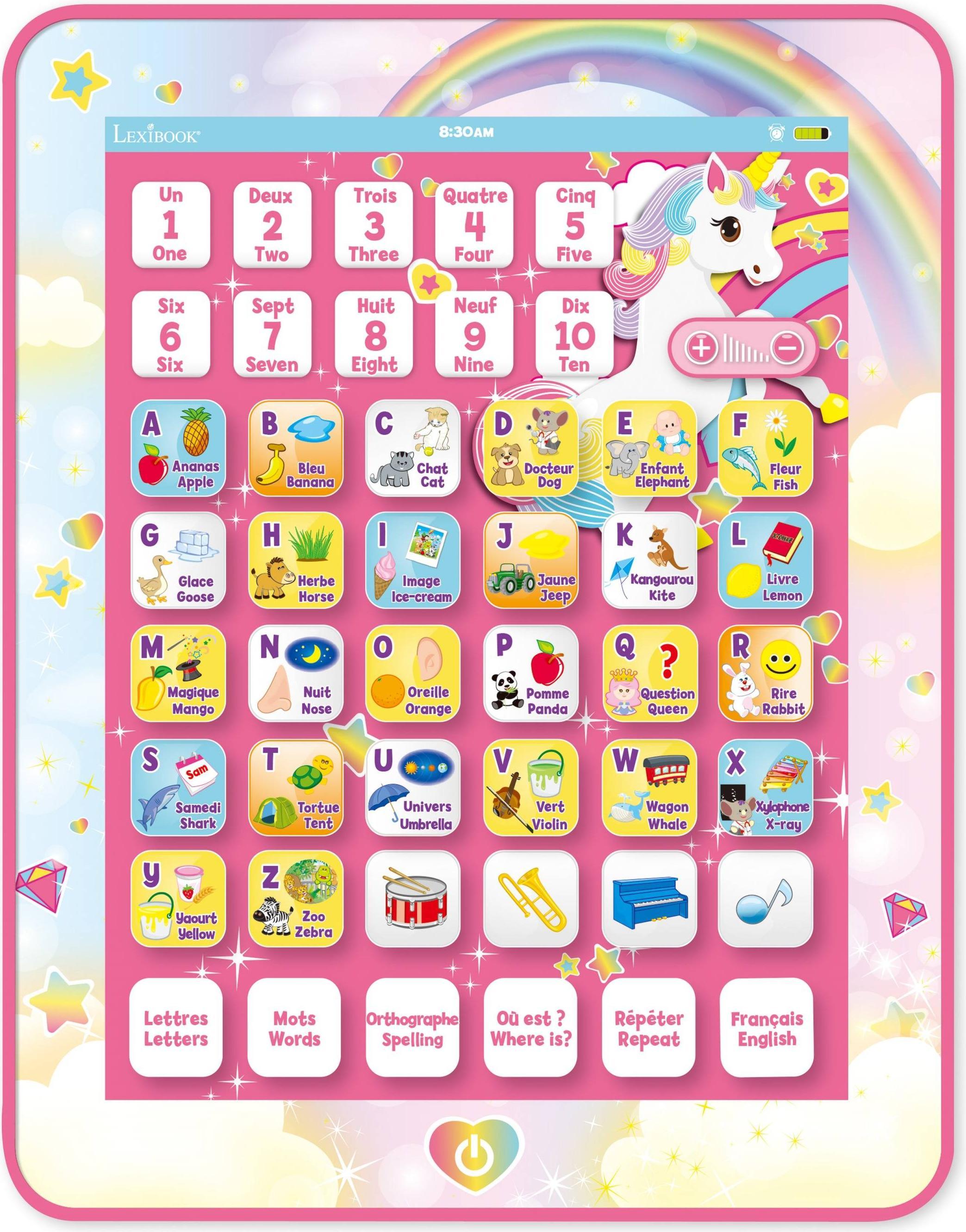 Lexibook Francese-Inglese Tablet Educativo Unicorn