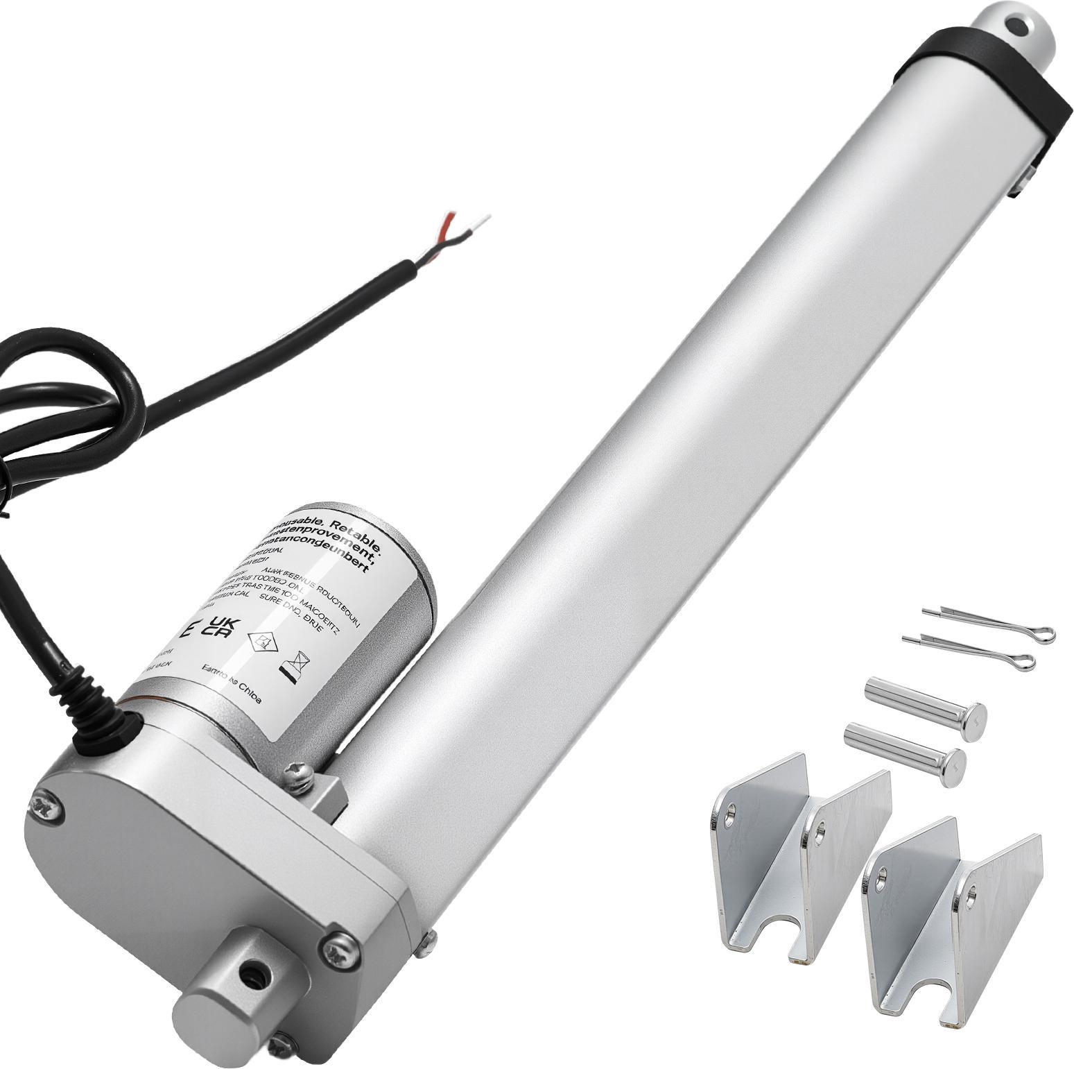 Attuatore Lineare Vevor 12 V, Motore Lineare Da 250 Mm Con 15 Mm/S, Attuatore Lineare Da 1000 N Con Protezione IP54 E Staffa Di Montaggio, Attuatori Tecnologici Lineari Per Il Sollevamento Di Scrivanie, Sedie Reclinabili, Apriporta Per Finestre