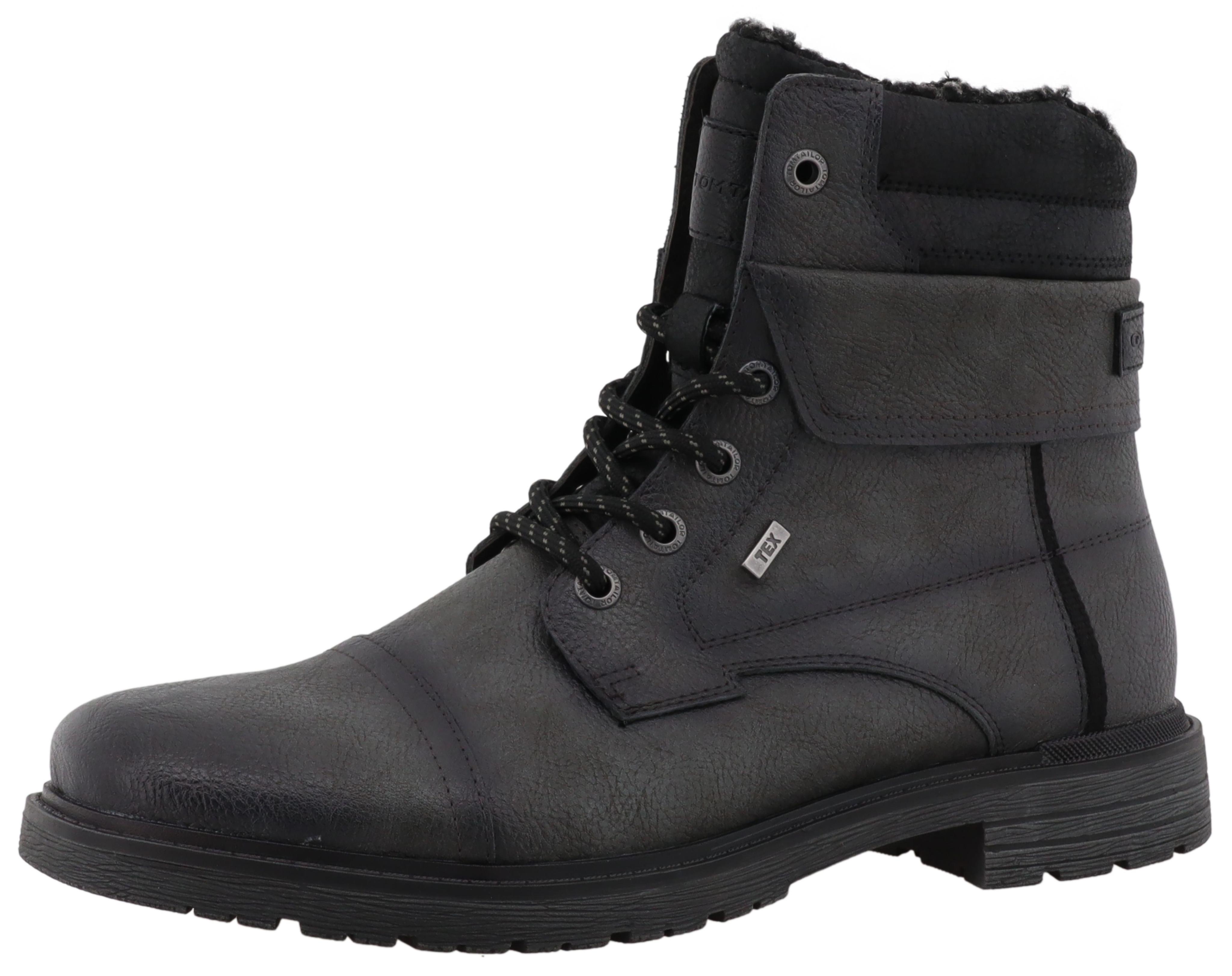 Winterboots Tom Tailor, Herren, Gr. 40, Grau (Dunkelgrau), Lederimitat, Schuhe Winterboots, Mit Tex-Ausstattung