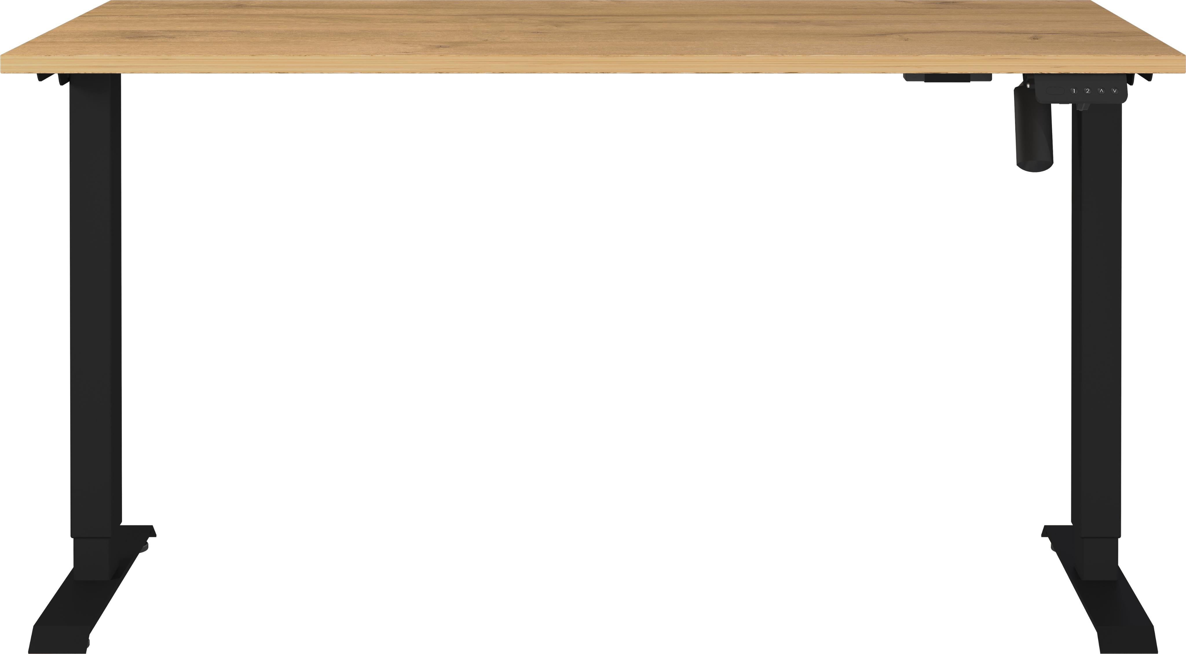 Schreibtisch Germania "Profi 3.0", Schwarz (Grandson, Eiche, Nachbildung, Schwarz, Schwarz, Grandson, Eiche, Nachbildung), B:140Cm H:119Cm T:80Cm, Tische, Schreibtisch, Elektrisch HöHenverstellbar, In Verschiedenen Breiten, Made In Germany
