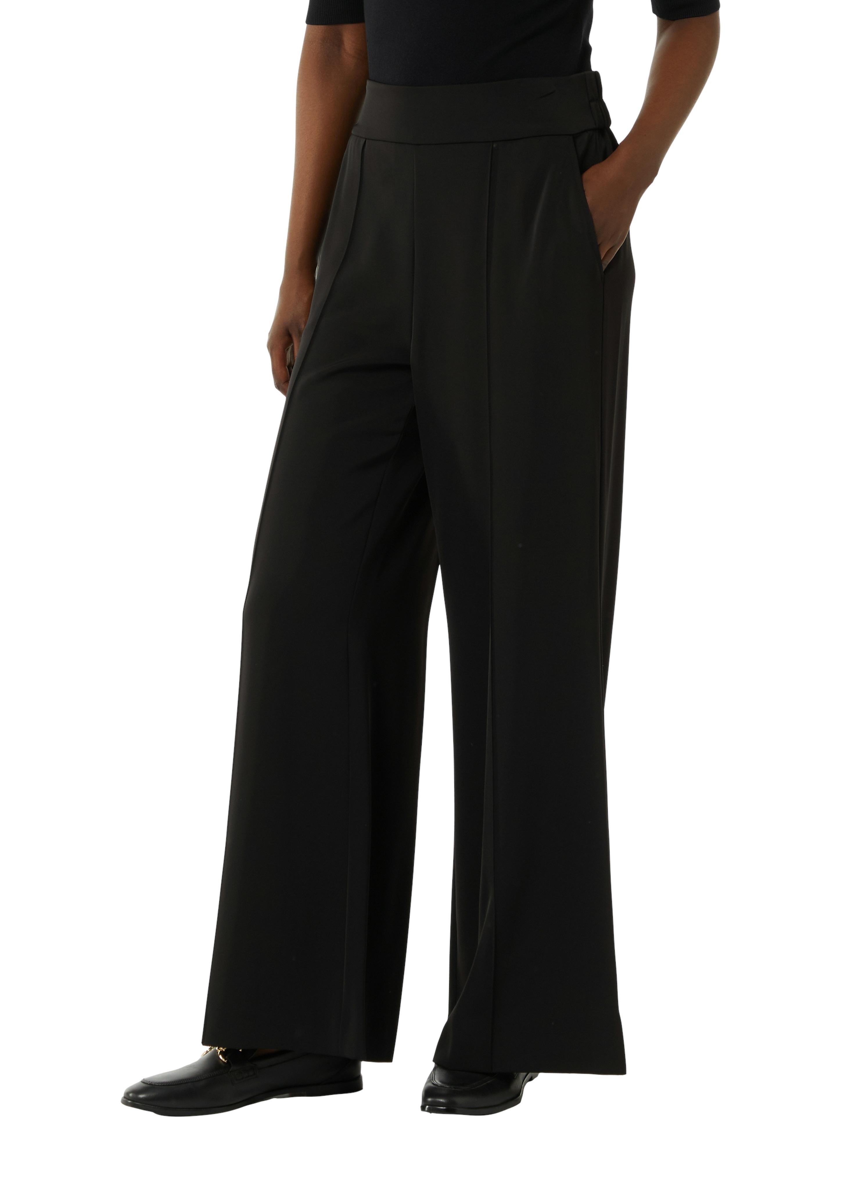 Jogger Pants Comma, Damen, Gr. 40, N-Gr, Schwarz, Web, Obermaterial: 97% Polyester, 3% Elasthan, Unifarben, Regular Fit Lang, Hosen, Mit Weitem Bein, Sommerhose
