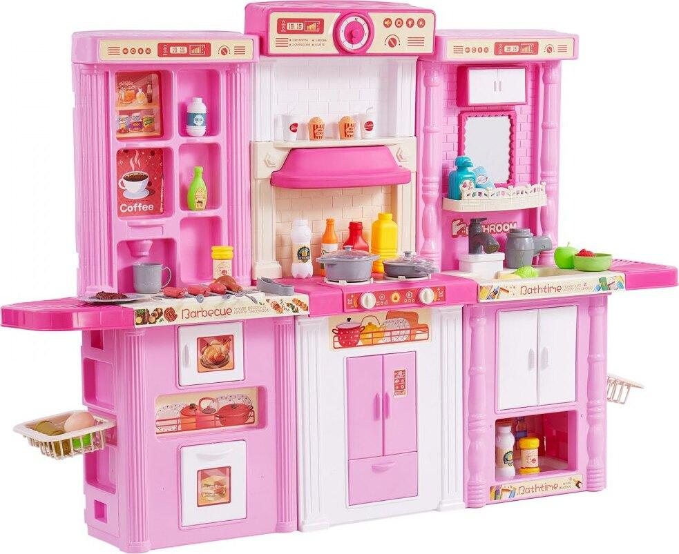 Cucina Per Bambini 74 Pezzi Accessoriata - Cucina Giocattolo In Rosa - Cucina Giocattolo Per Bambini Per Cucinare In Modo Creativo - Set Cucina Giocattolo