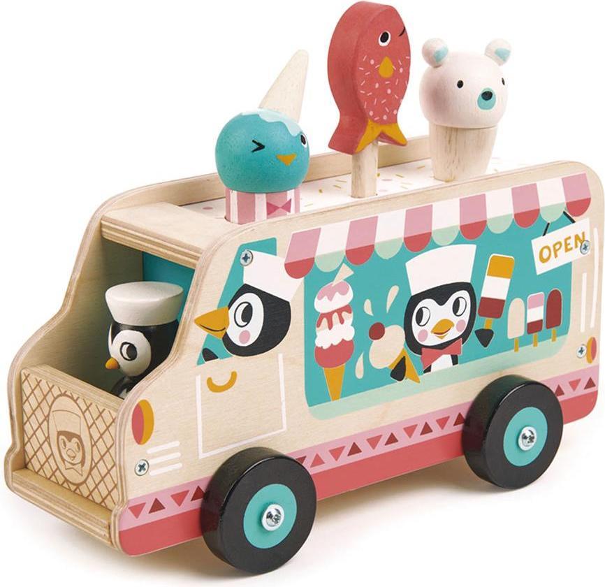 Pinguino Del Furgoncino Dei Gelati In Legno Tender Leaf - Macchina Dei Gelati Giocattolo - Gioco Di Ruolo