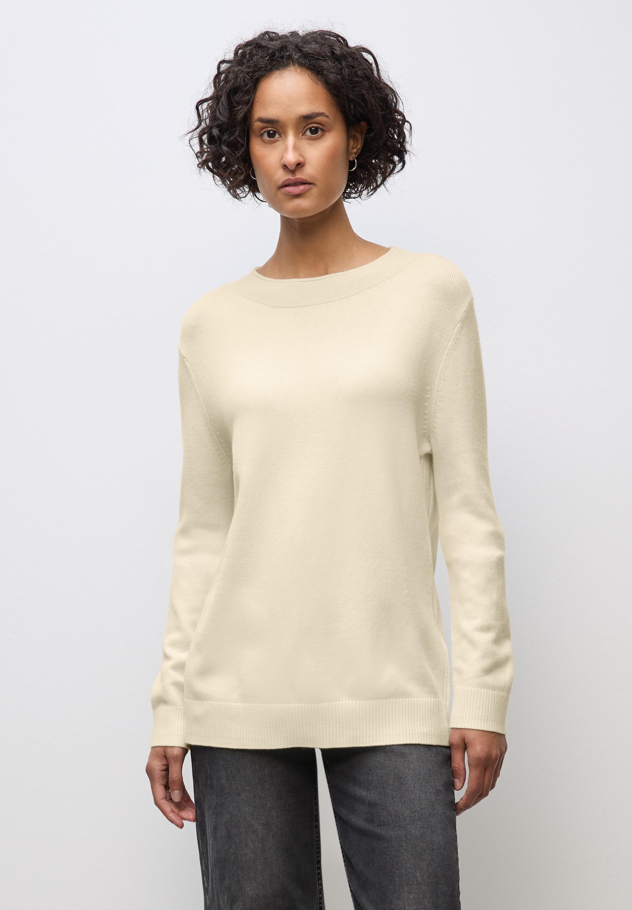 Strickpullover Street One, Damen, Gr. 46, Soft Beige, Stoff, 30% Polyester, 27% Polyacryl, 23% Polyamid, 20% Viskose, Strukturmuster, Normal Normal, Rundhals, BüNdchen, Pullover Strickpullover, Feinstrick