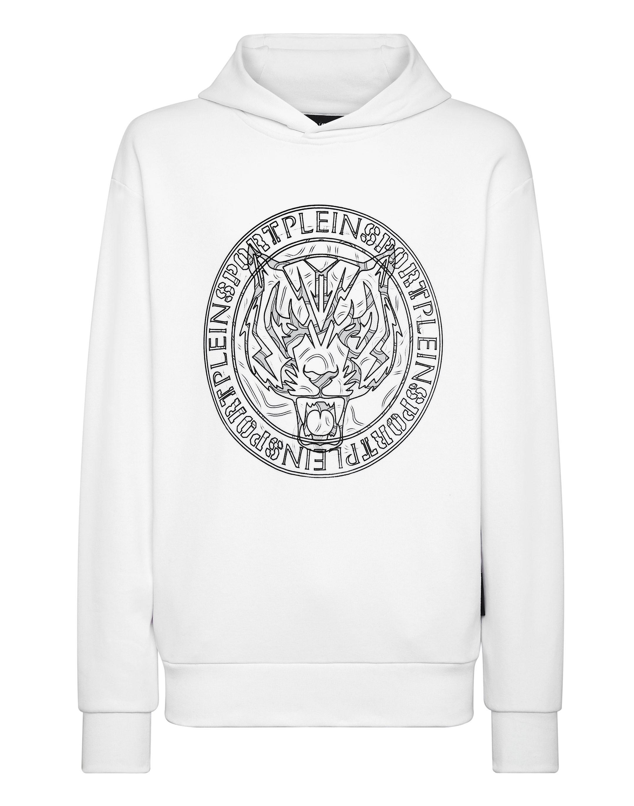 Sweatshirt Plein Sport "Tiger", Jungen, Gr. Xxl, Schwarz-Weiß (0102, Weiß, Schwarz), Obermaterial: 88% Baumwolle, 12% Polyester, Sweatshirts Sweatshirt