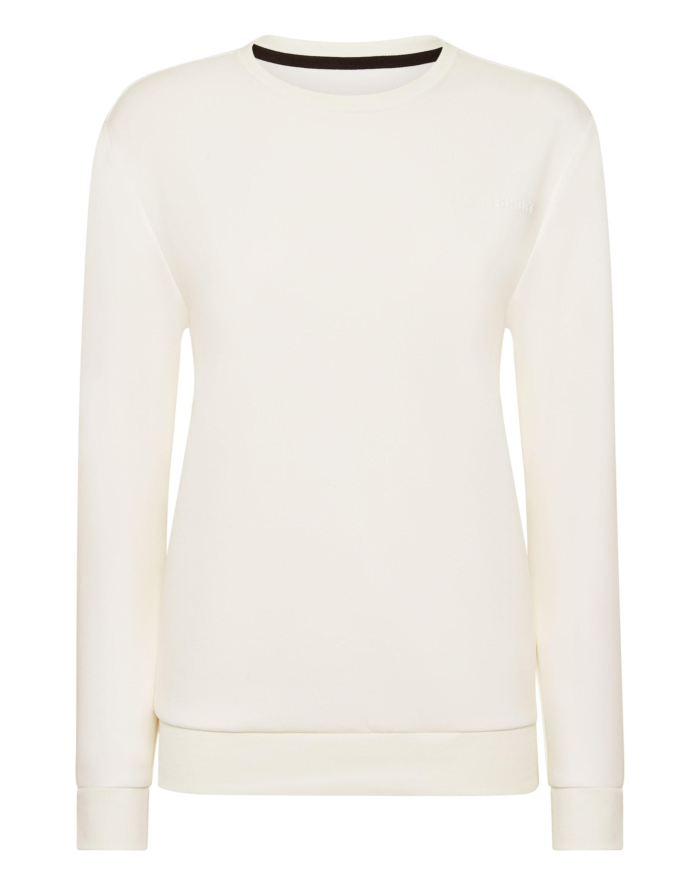 Sweatshirt Plein Sport "Sweatshirt", MäDchen, Gr. Xs, Weiß (01, Weiß), Obermaterial: 48% Polyester, 24% Baumwolle, 23% Modal, 5% Elasthan, Sweatshirts Sweatshirt