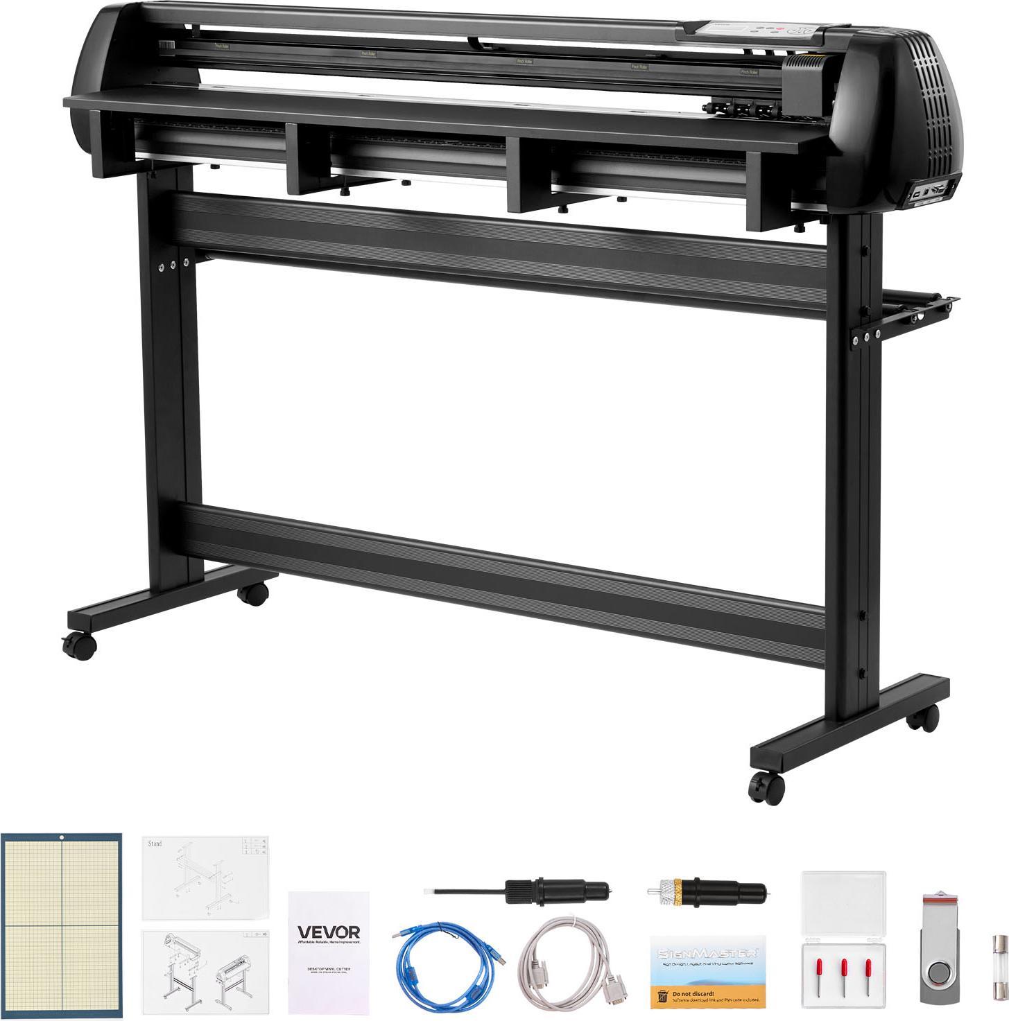 Vevor Macchina Per Il Taglio Del Vinile Con Larghezza Di Avanzamento Massima Di 135 Cm, Doppie Lame E Display A Led, Plotter Macchina Per Il Taglio Del Vinile Con Software Signmaster, Compatibile Con Windows E Macos