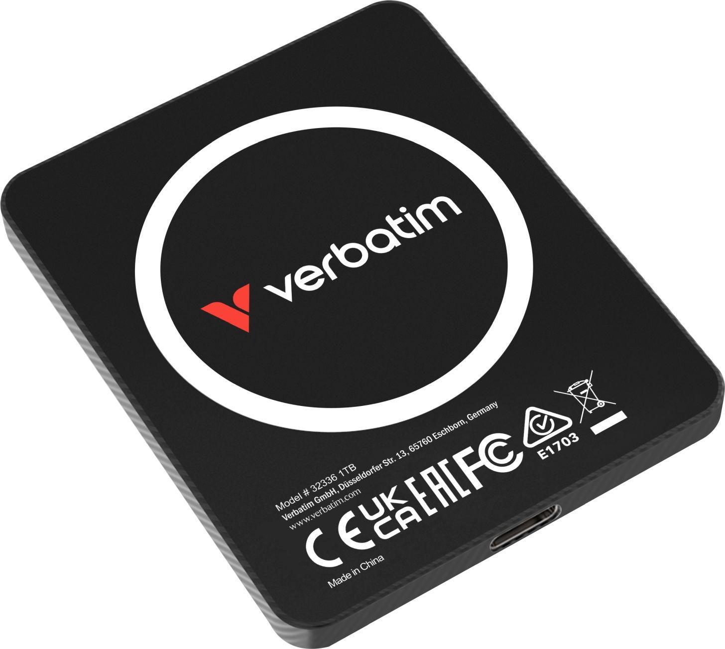 Verbatim Snapback Ultra Slim Ssd 1TB, 1TB, Usb Type-C, Usb 3.2 Gen 2X2, 2050 Mb/S, 20 Gbit/S, Nero