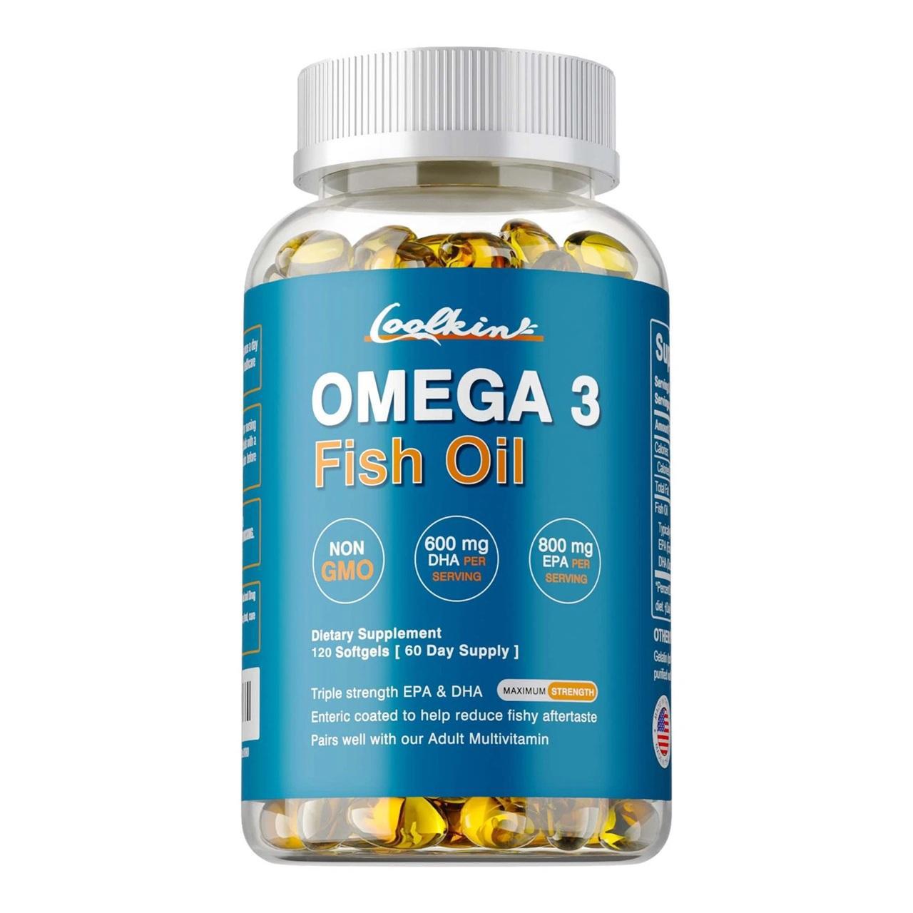 Omega 3 Olio Di Pesce 2000Mg (120 Capsule) Integratore Alimentare, Cervello, Cuore, Circolazione, Articolazioni, Pelle, Ossa, Salute Delle Articolazioni