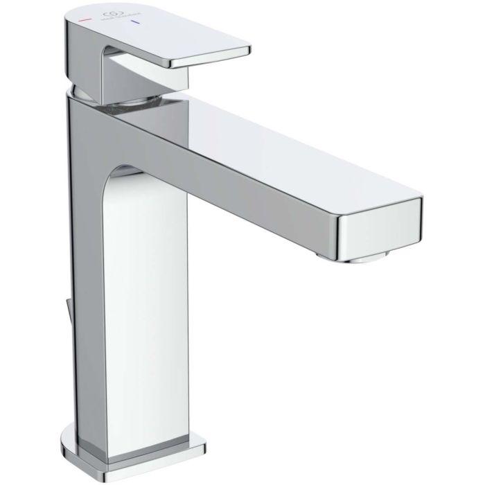 Ideal Standard Edge Waschtischarmatur A7107AA Mit Ablaufgarnitur, Bluestart, Ausladung 125 Mm, Verchromt
