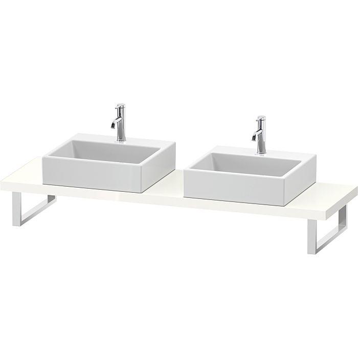 Duravit Durastyle Konsole DS101C02222 FüR Aufsatzbecken, 2 Ausschnitte, StäRke 4.5 Cm, Weiß Hochglanz
