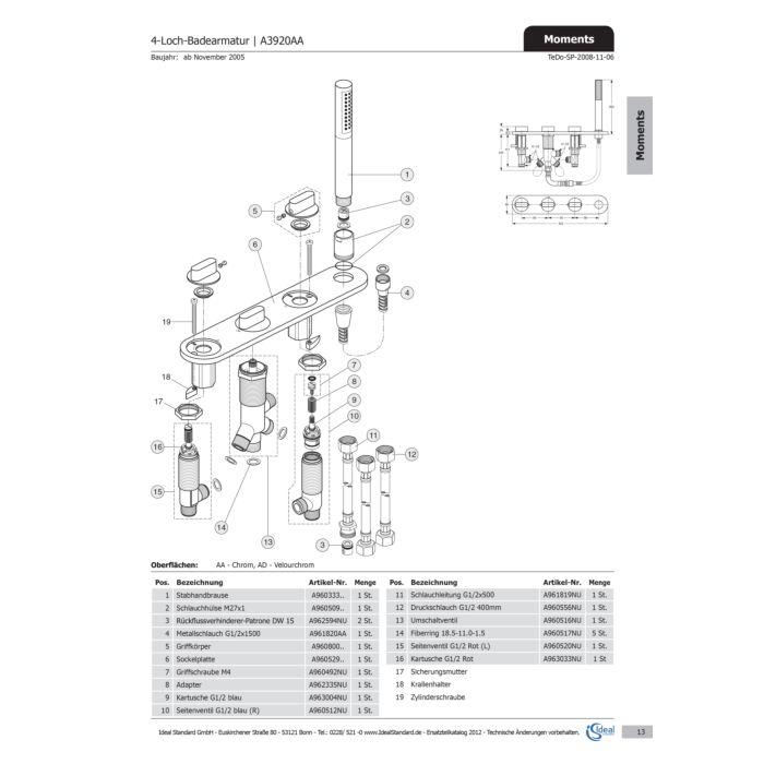 Ideal Standard Seitenventil Zst., G1/2, Links A960520NU