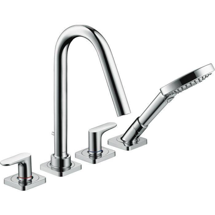 Hansgrohe Axor Citterio M Fertigmontageset 34454000 4-Loch-Fliesenrandarmatur, Ausladung 190Mm, Rosetten, Chrom