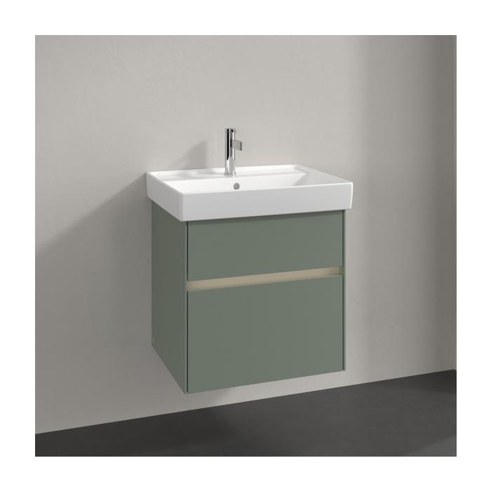 Villeroy Und Boch Collaro Waschtischunterschrank C008B0AF 55,4X54,6X44,4Cm, Waschbecken Mittig, Led-Beleuchtung, Soft Green
