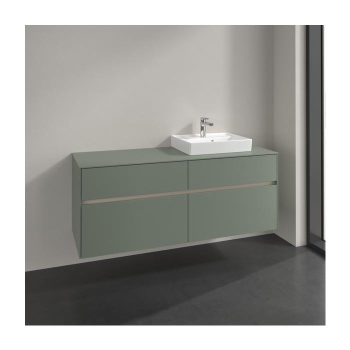 Villeroy Und Boch Collaro Waschtischunterschrank C07500AF 140X54,8X50Cm, Waschtisch Rechts, Soft Green