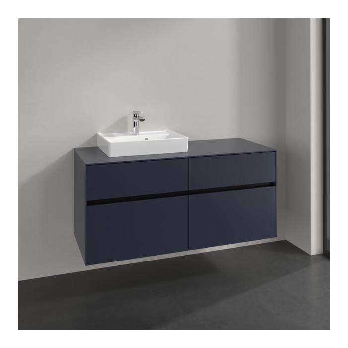Villeroy Und Boch Collaro Waschtischunterschrank C071B0VQ 120X54,8X50Cm, Waschtisch Links, Led-Beleuchtung 8,8 W, Marine Blue
