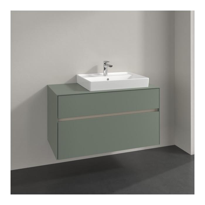 Villeroy Und Boch Collaro Waschtischunterschrank C018B0AF 100X54,8X50Cm, Waschtisch Rechts, Led-Beleuchtung 7,3 W, Soft Green