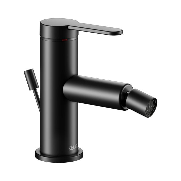Keuco Ixmo Bidet-Einhebelmischer 59509373000 Ausladung 110Mm, Mit Ablaufgarnitur, Schwarz Matt