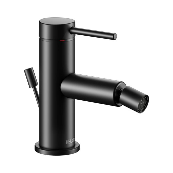 Keuco Ixmo Bidet-Einhebelmischer 59509372000 Ausladung 110Mm, Mit Ablaufgarnitur, Schwarz Matt