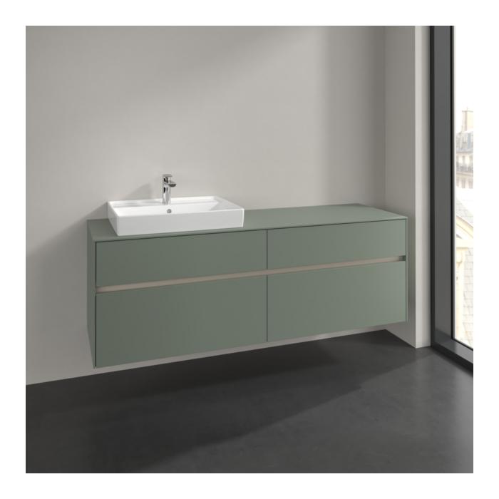 Villeroy Und Boch Collaro Waschtischunterschrank C022B0AF 160X54,8X50Cm, Waschtisch Links, Led-Beleuchtung 12W, Soft Green
